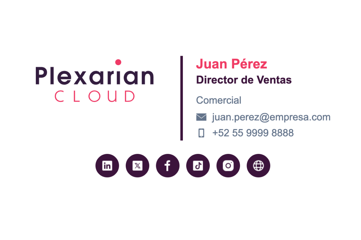 Plantilla de firma de correo corporativa para Google Workspace — diseño 1