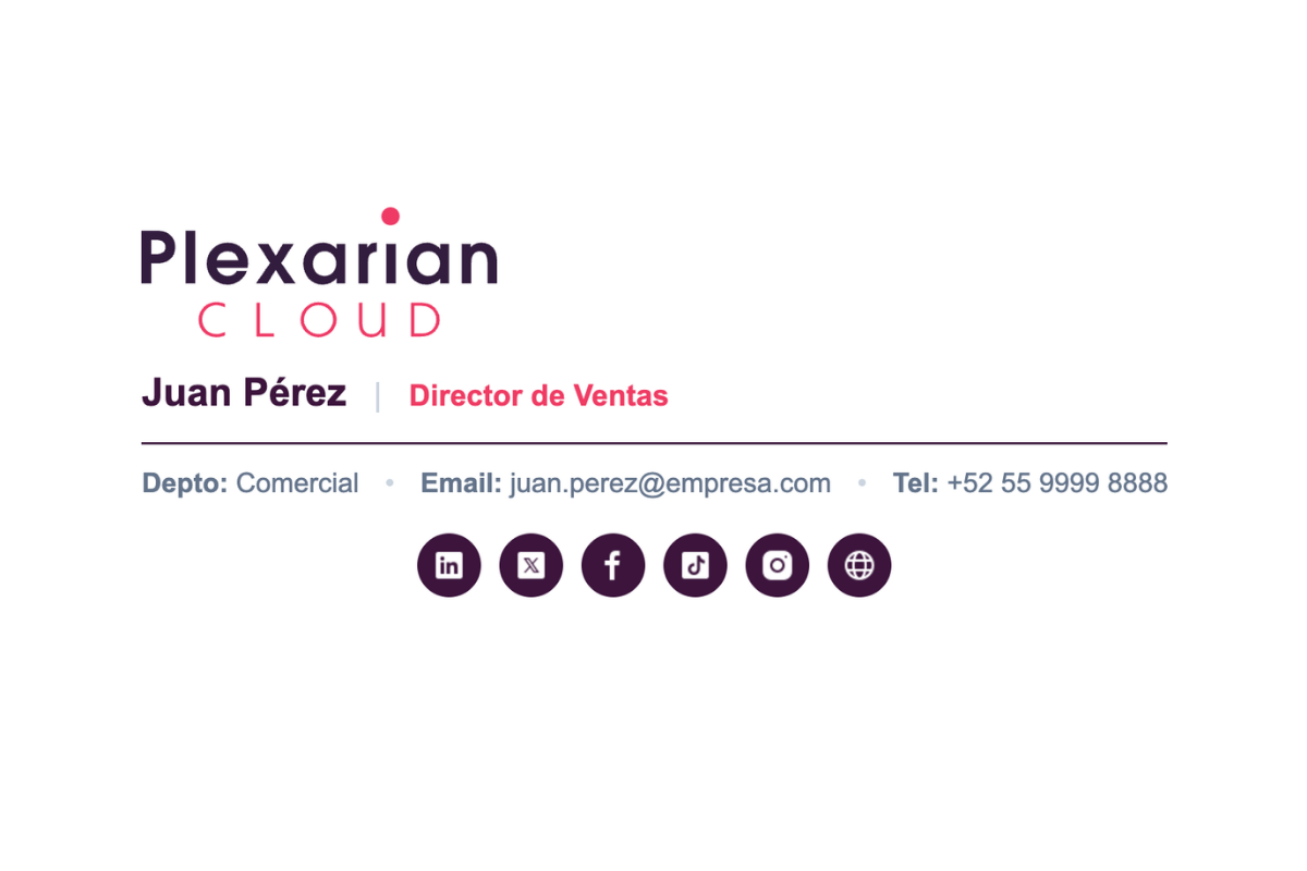 Plantilla de firma de correo corporativa para Google Workspace — diseño 2
