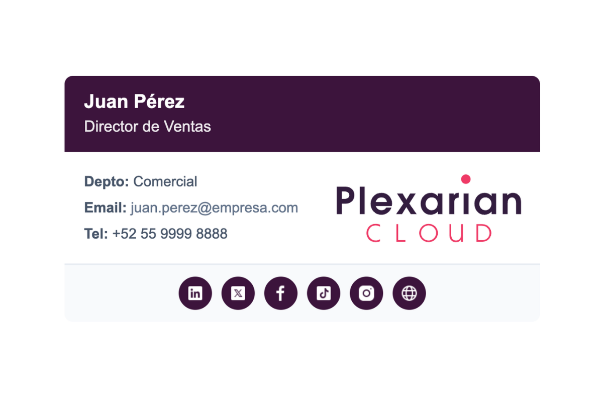 Plantilla de firma de correo corporativa para Google Workspace — diseño 4