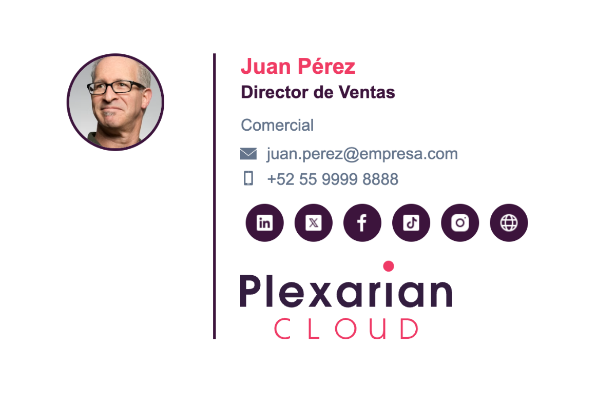 Plantilla de firma de correo corporativa para Google Workspace — diseño 6
